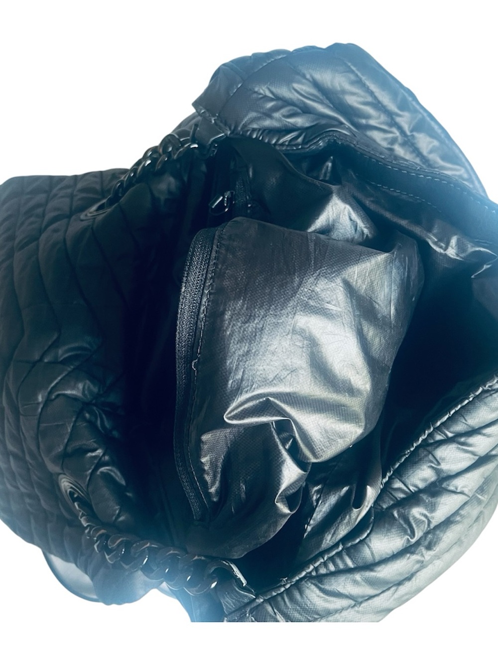 👜 Rebecca Minkoff Edie Quilted Nylon Backpack Black EUC - Picture 6 of 12